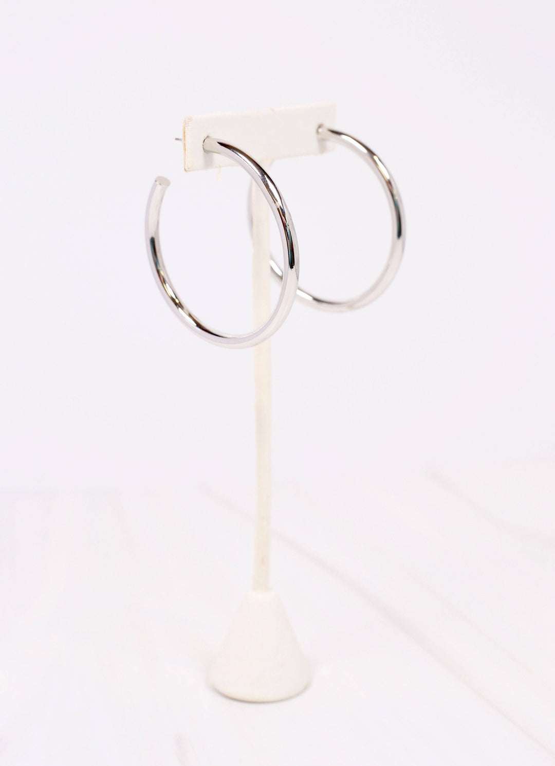 ARDEN SATIN HOOPS - SILVER