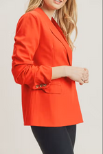 DOUBLE BREASTED BLAZER - TOMATO RED