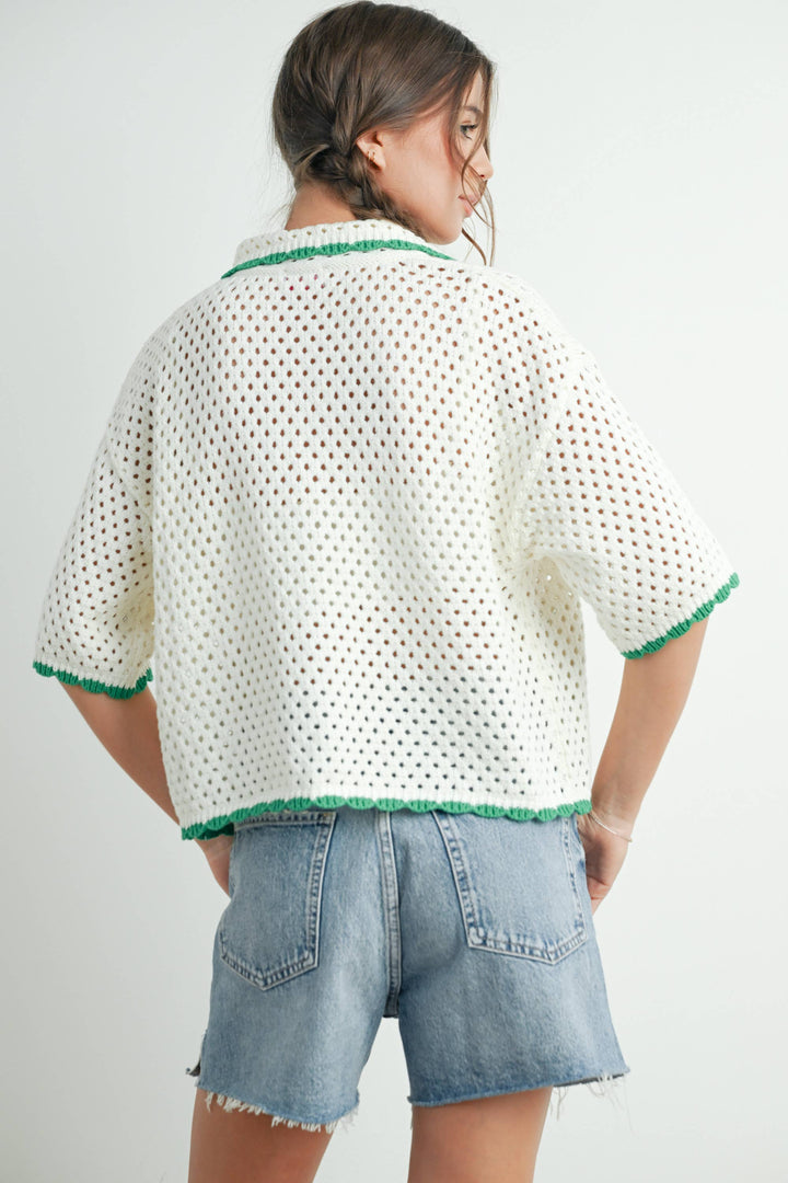 URBAN VIBE CROCHET SWEATER TOP - IVORY
