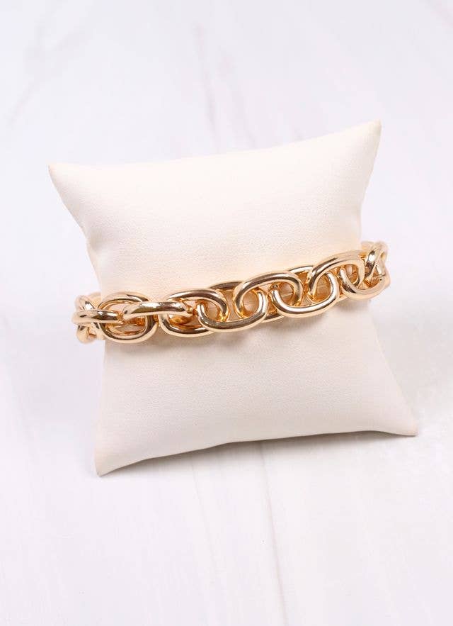 TERESA LINK STRETCH BRACELET - GOLD