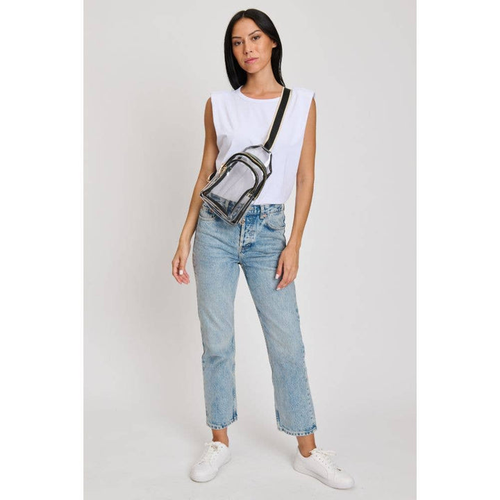 BRITNEY CLEAR STADIUM EVENT SLING BACKPACK - BLACK