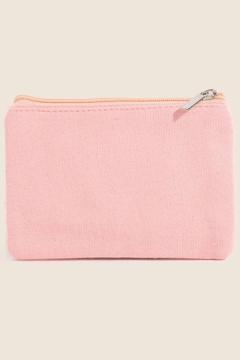 PICKLEBALL QUEEN SEED BEAD COIN PURSE - PINK