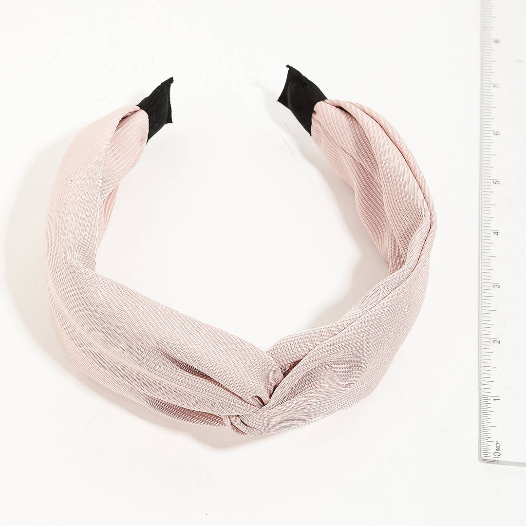 KNOTTED FABRIC HEADBAND - PINK