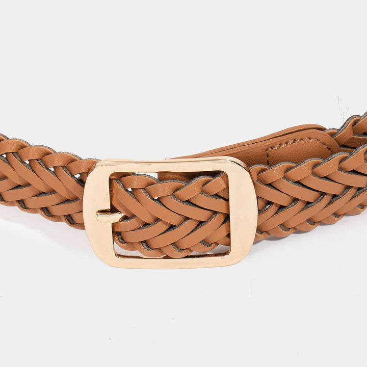 BRAIDED VEGAN LEATHER BELT