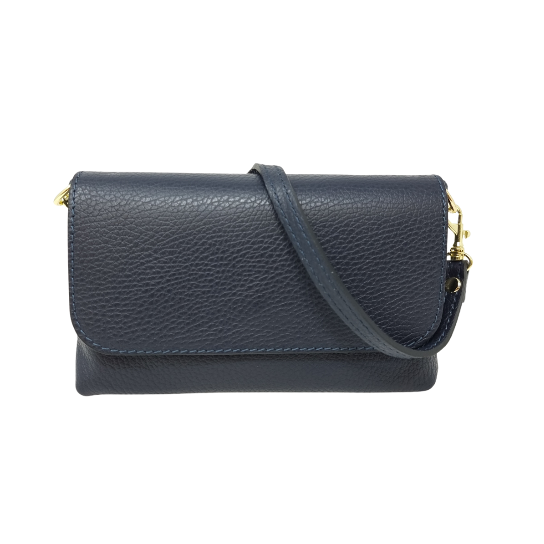GENUINE ITALIAN LEATHER CROSSBODY CLUTCH