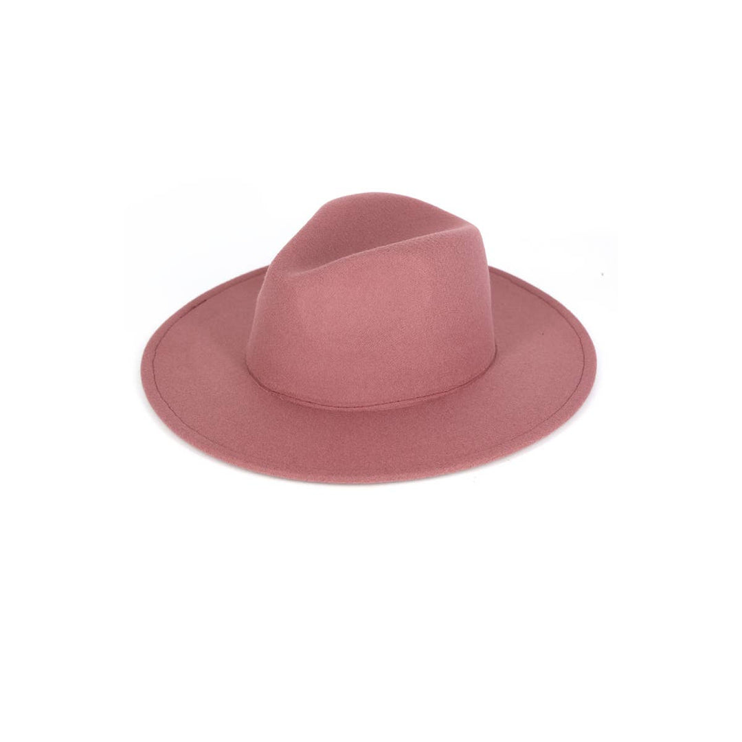 FLAT BRIM PANAMA HAT - DEEP PINK