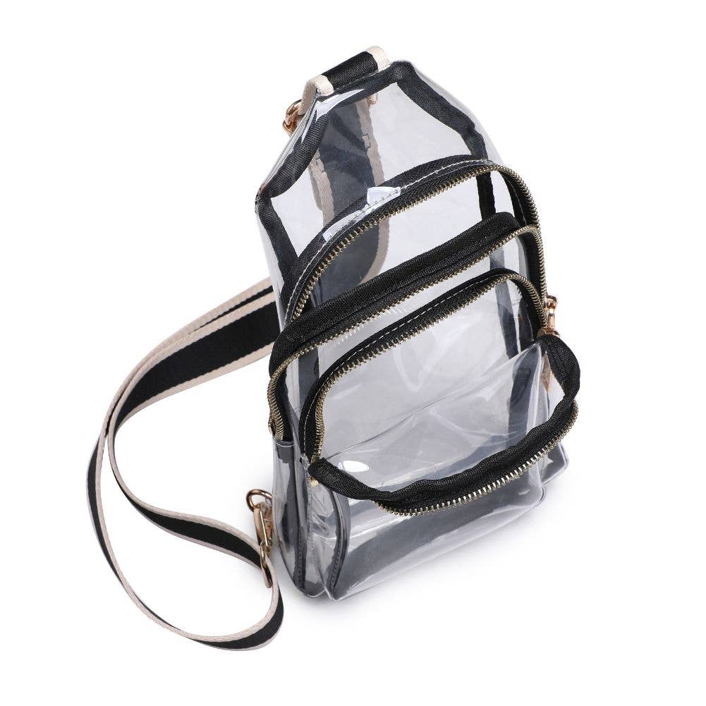 BRITNEY CLEAR STADIUM EVENT SLING BACKPACK - BLACK