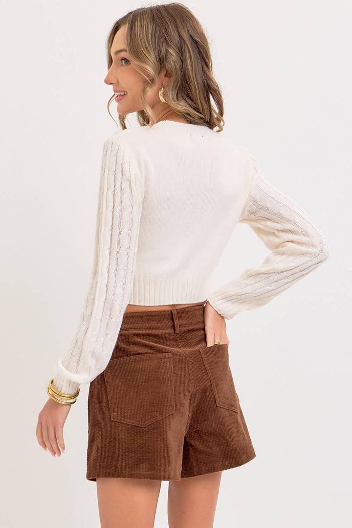 CORDUROY SKORT - BROWN