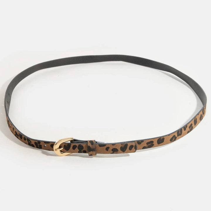 VEGAN LEATHER SKINNY BELT