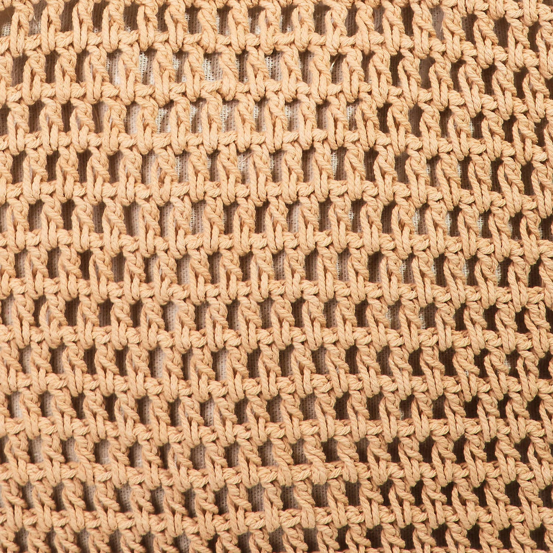 STRAW BRAIDED TOTE - KHAKI