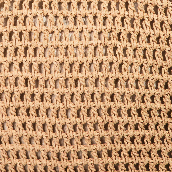 STRAW BRAIDED TOTE - KHAKI