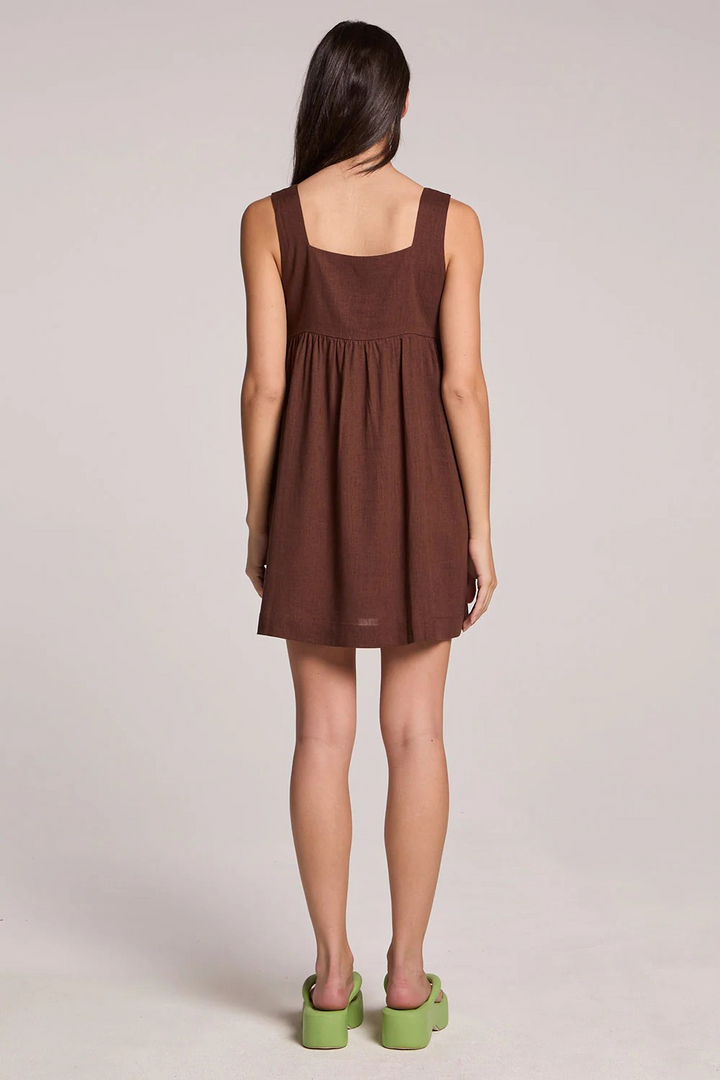 EARETTA MINI BABYDOLL DRESS - KAHLUA