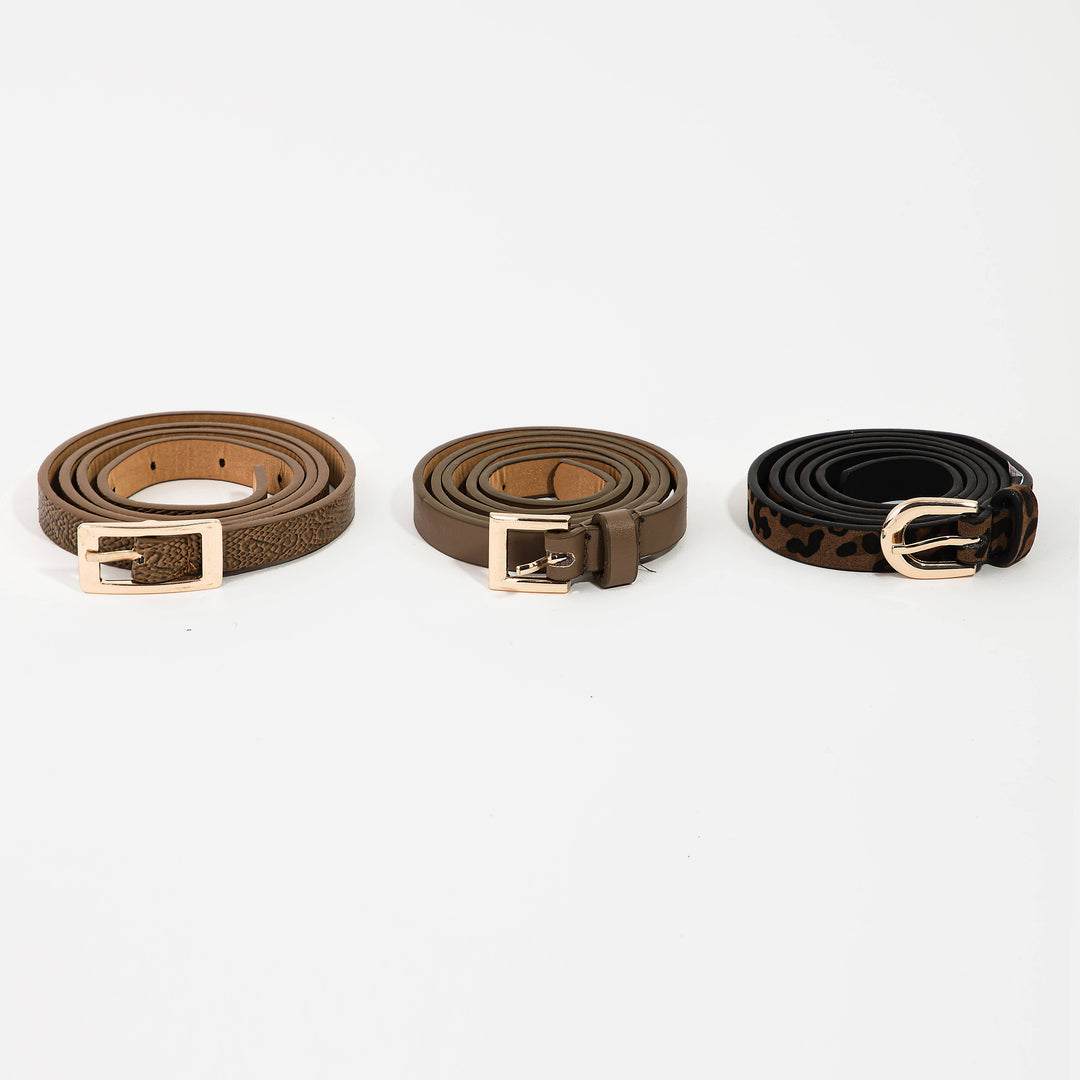 VEGAN LEATHER SKINNY BELT