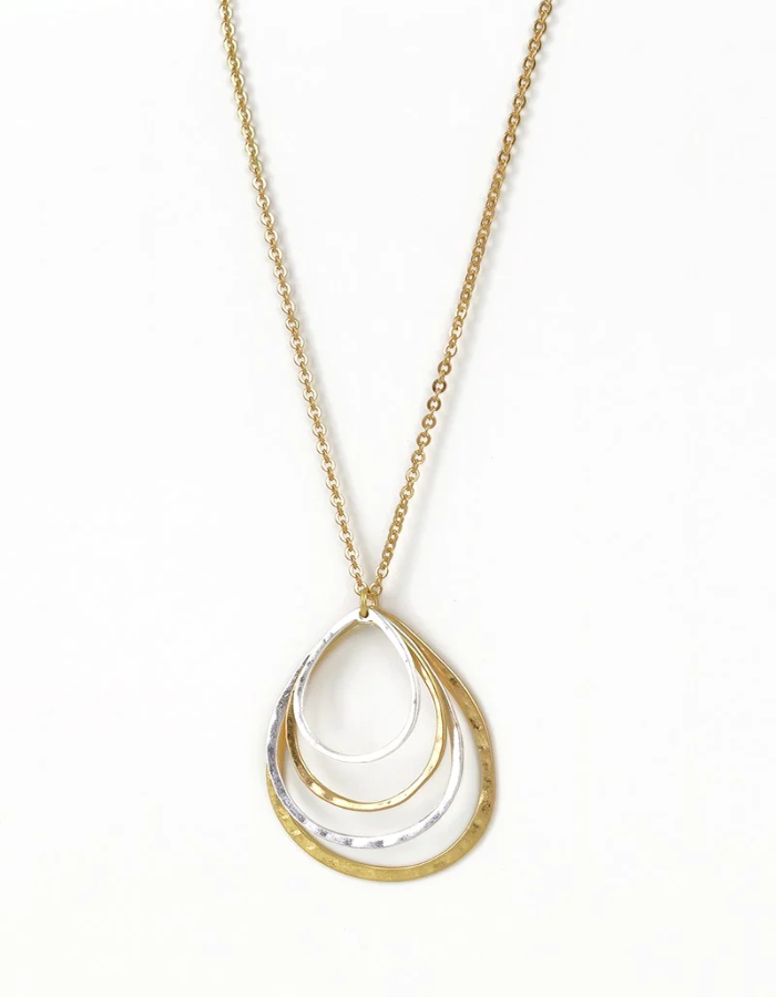 LAYERED TEAR DROP NECKLACE