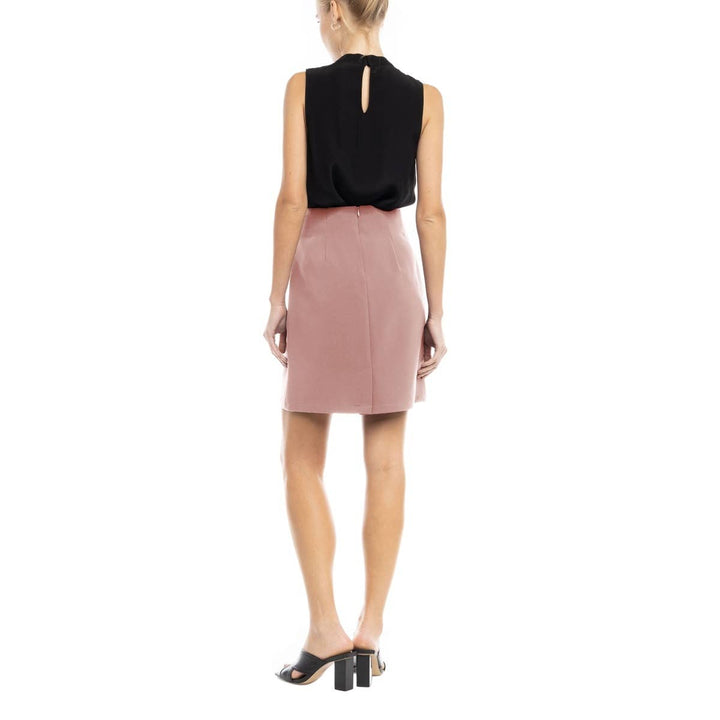 HIGH WAIST FITTED SKIRT - PINK