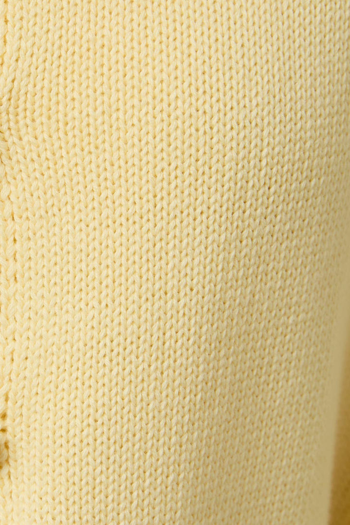 ROUND ROLLED HEMLINE DETAIL THIN SWEATER CARDIGAN