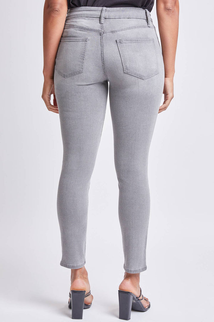 CURVY FIT HIGH RISE SKINNY JEANS - GREY