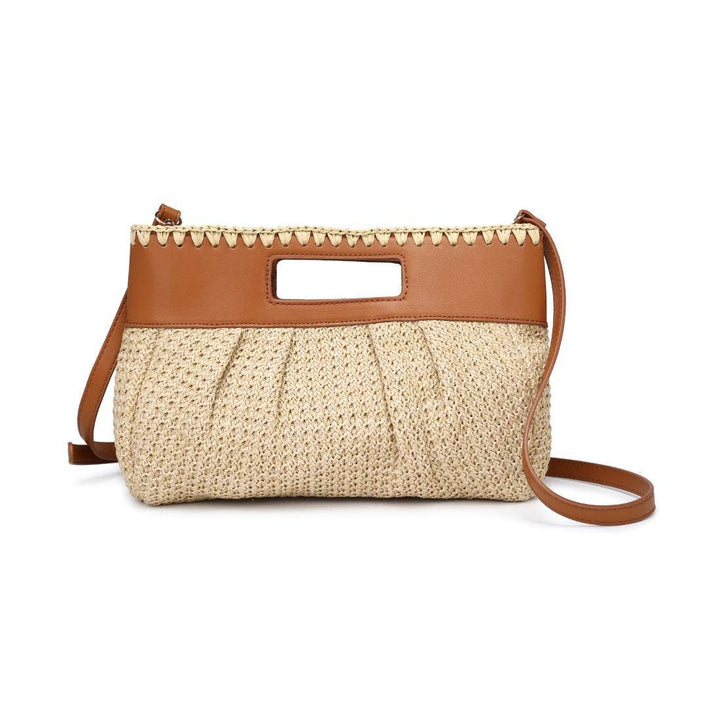 VALENTINA WOVEN + VEGAN LEATHER CROSSBODY - TAN + CAMEL