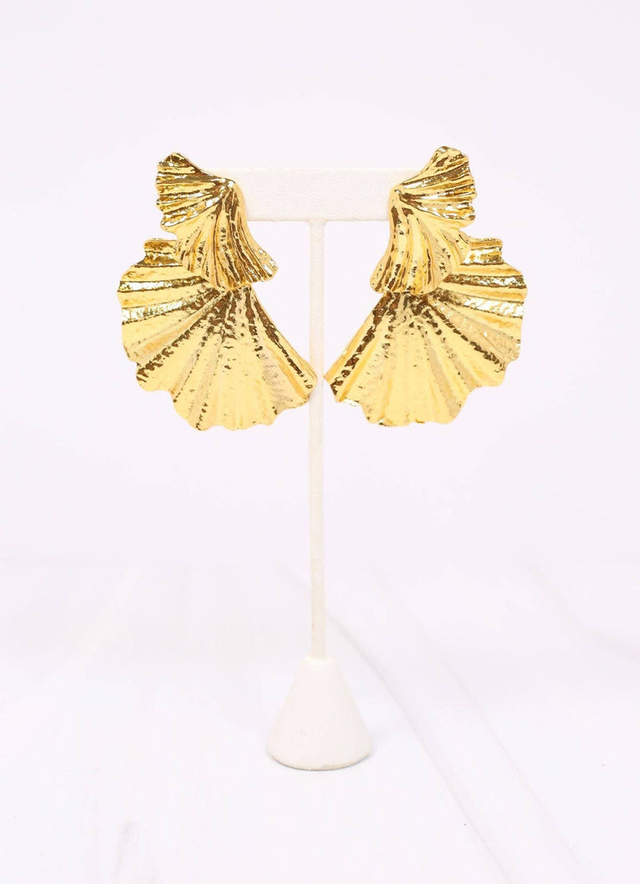 WALACE FAN DROP EARRINGS - GOLD