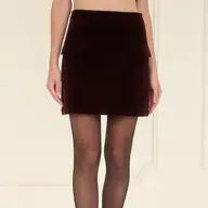 VELVET MINI SKIRT - PLUM