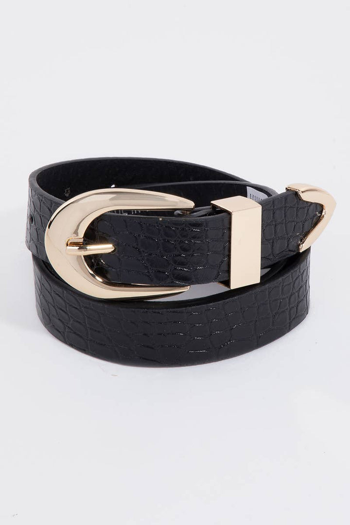ALLIGATOR VEGAN LEATHER BELT