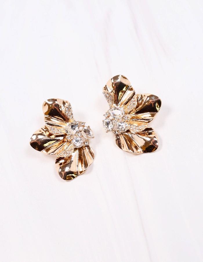 KARINGTON EMBELLISHED FAN EARRINGS