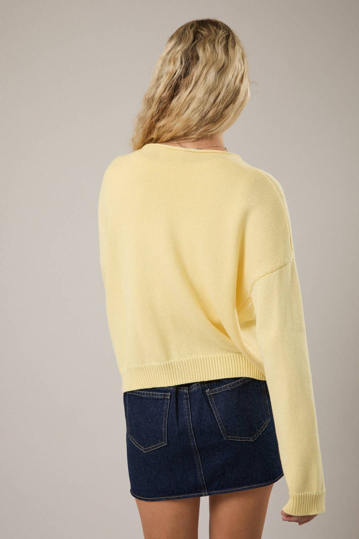 ROUND ROLLED HEMLINE DETAIL THIN SWEATER CARDIGAN