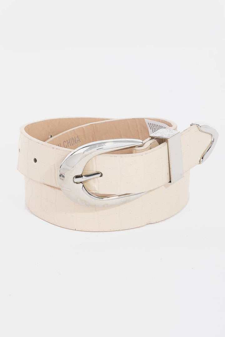 ALLIGATOR VEGAN LEATHER BELT