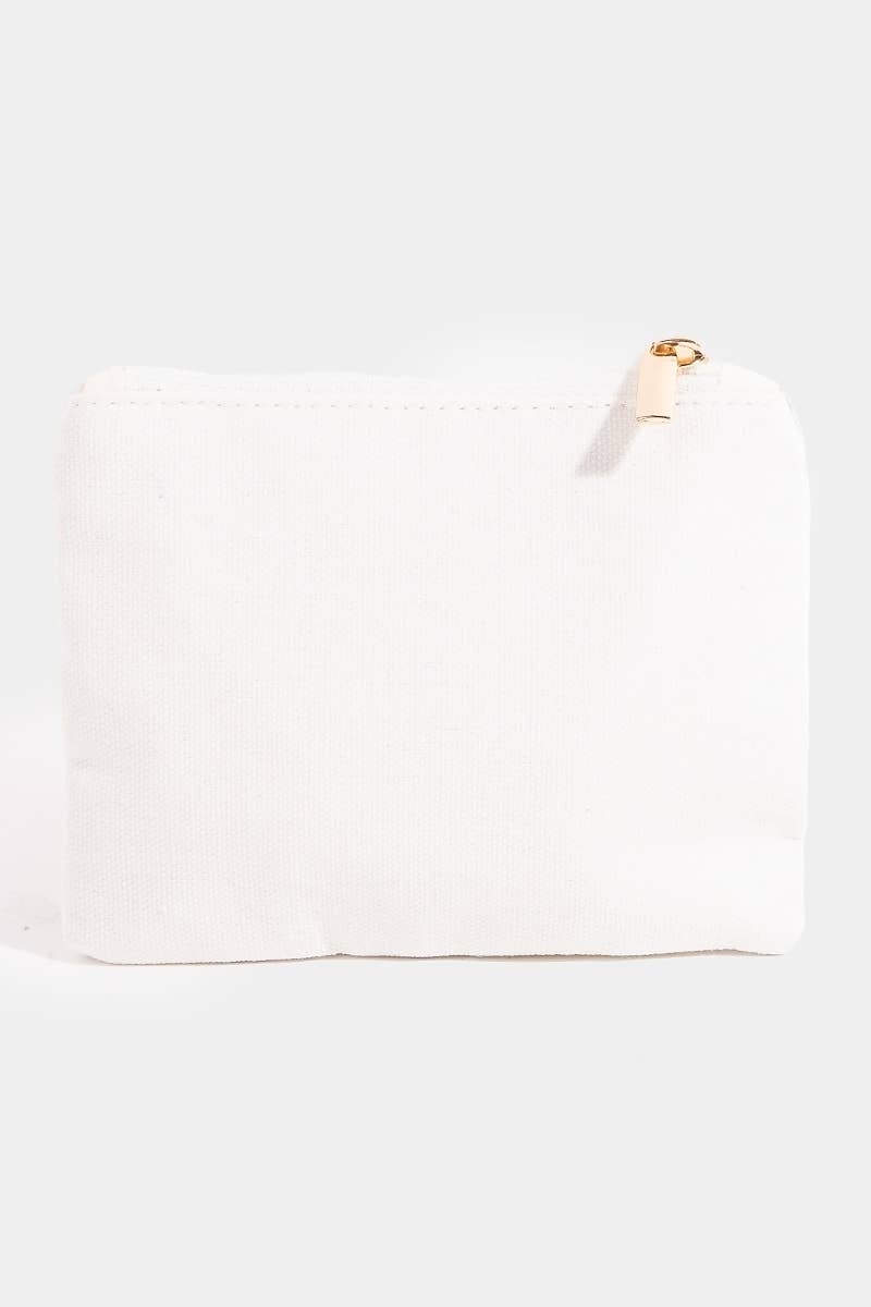 BEST TEACHER EVER SEED BEAD COIN PURSE - WHITE