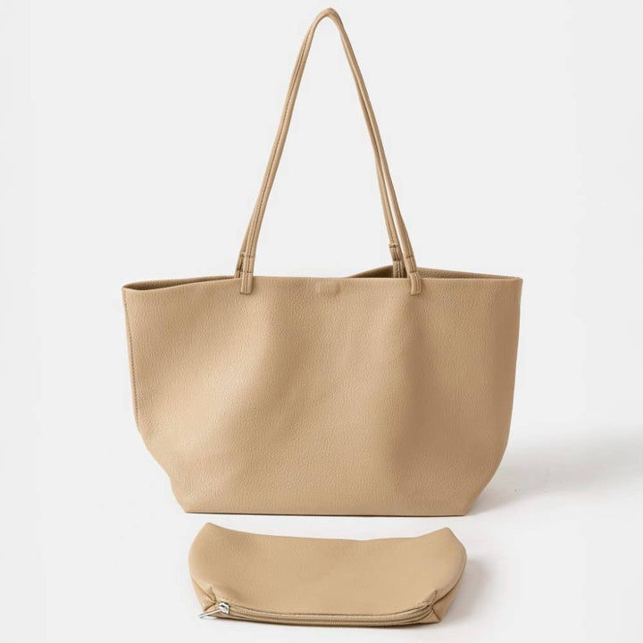 SOFT SIDED VEGAN LEATHER TOTE