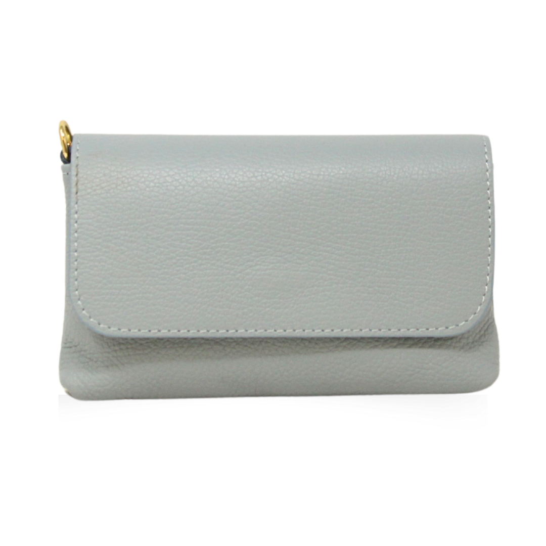 GENUINE ITALIAN LEATHER CROSSBODY CLUTCH