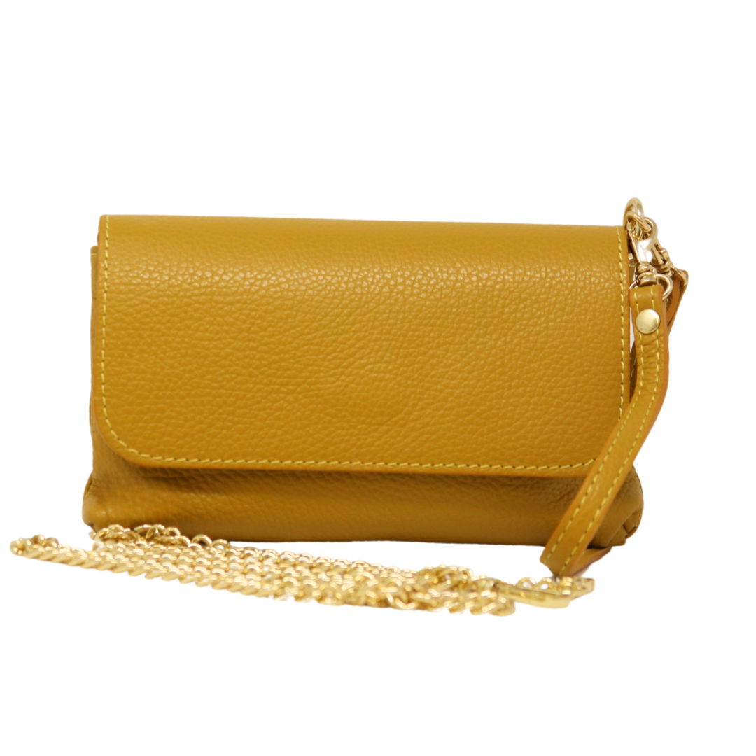 GENUINE ITALIAN LEATHER CROSSBODY CLUTCH