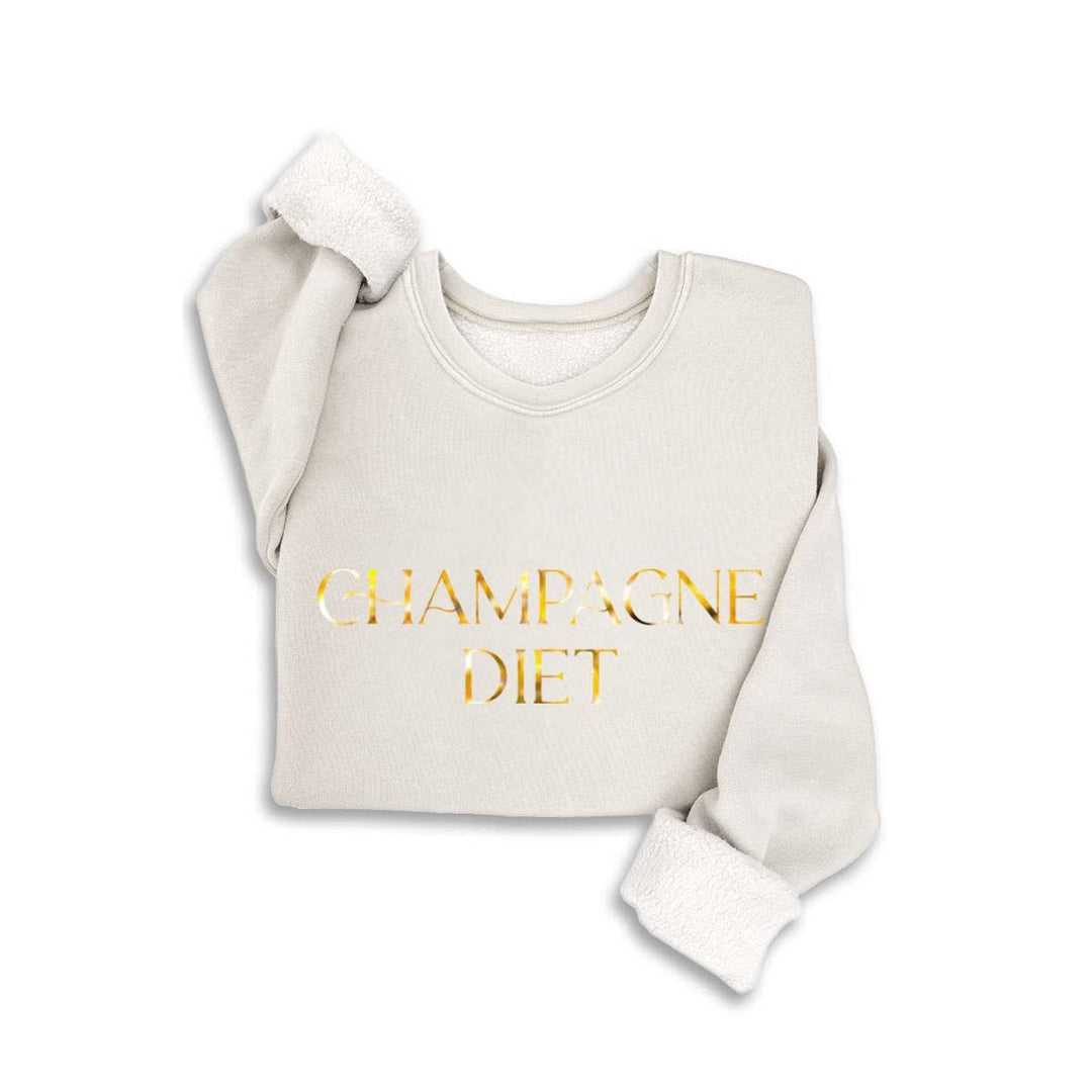 CHAMPAGNE DIET FOIL MINERAL SWEATSHIRT - WINTER WHITE