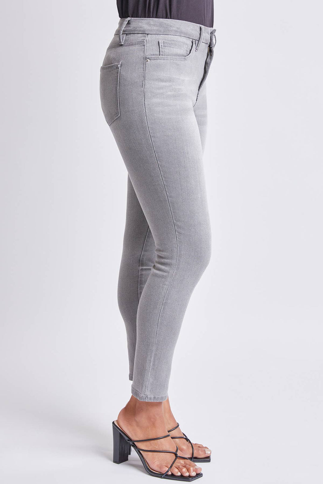 CURVY FIT HIGH RISE SKINNY JEANS - GREY