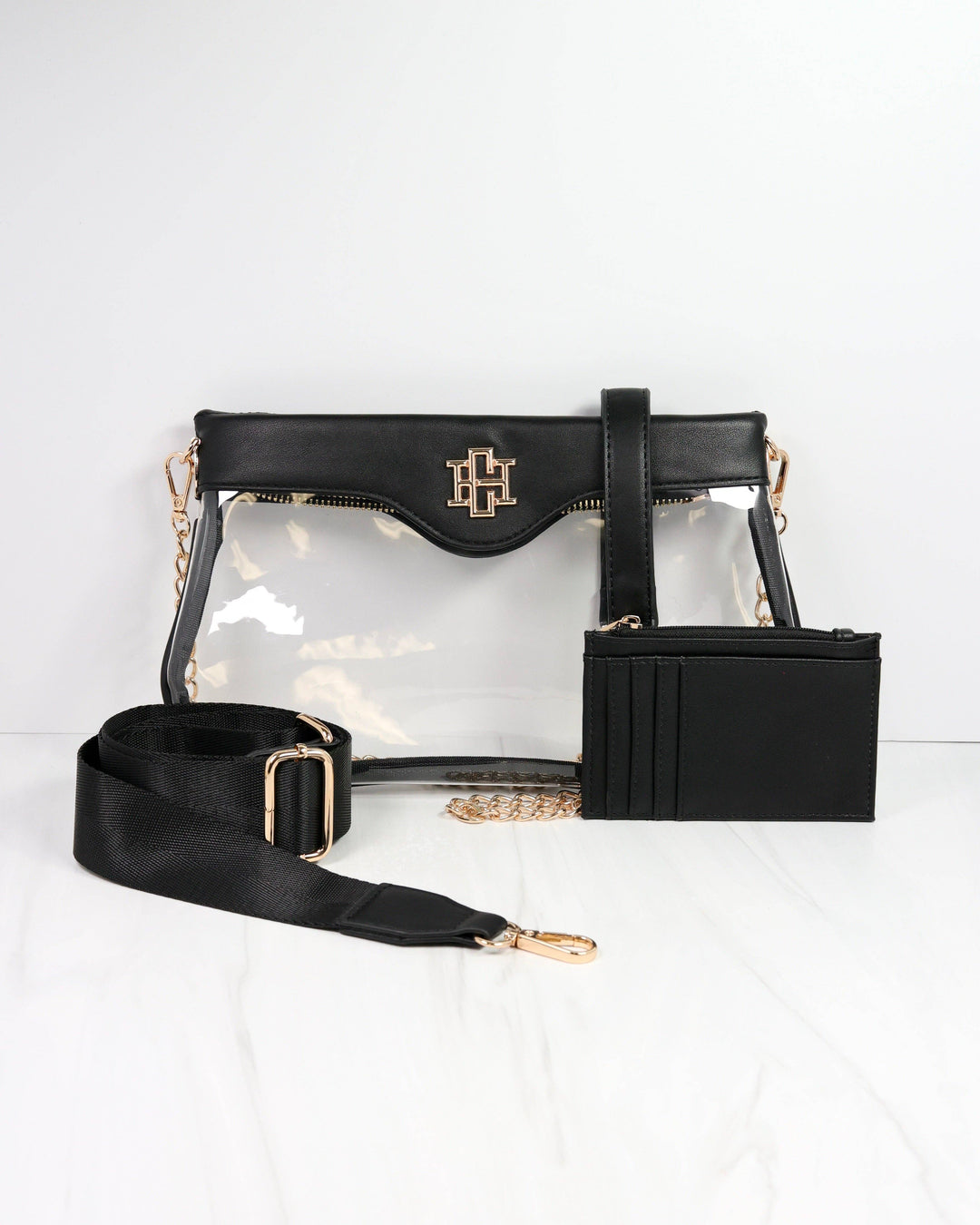 MADI CLEAR CROSSBODY - BLACK