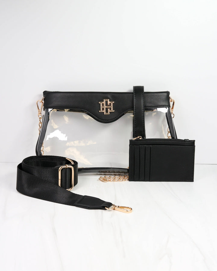 MADI CLEAR CROSSBODY - BLACK