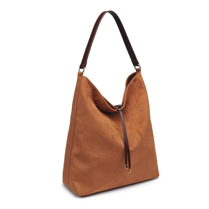 FELICITY HOBO VEGAN SUEDE BUCKET BAG - COGNAC