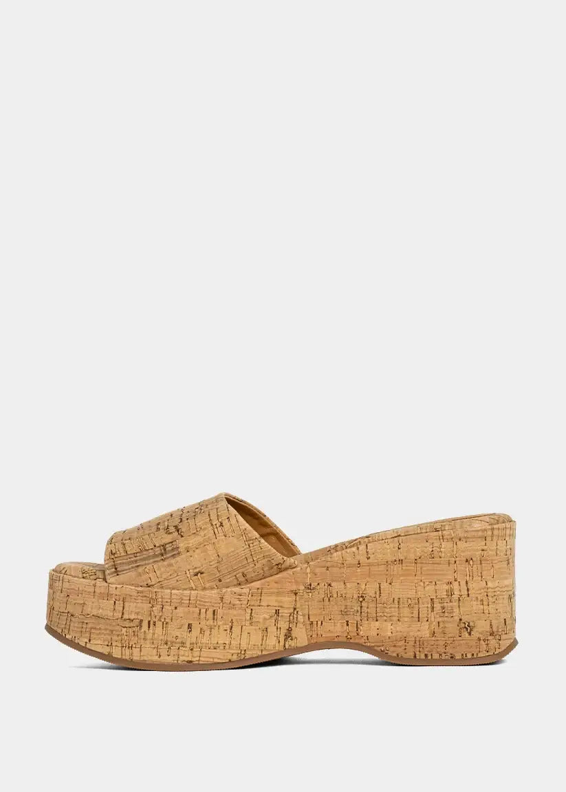 IVY CORK WEDGE SANDAL - NATURAL