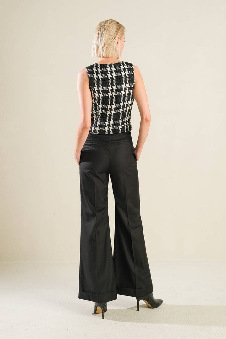 WOVEN TWEED VEST - BLACK + WHITE