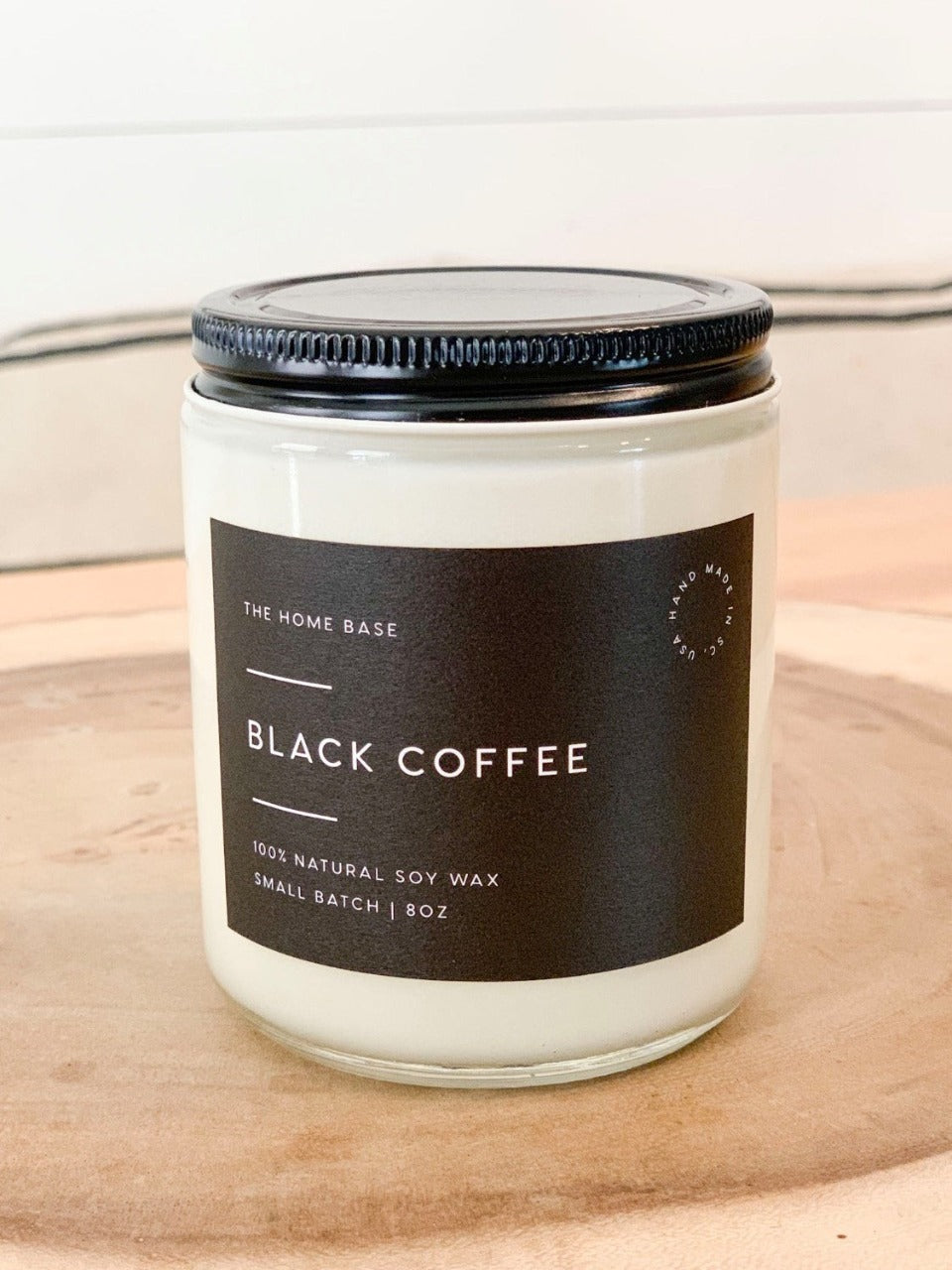 THE HOME BASE 8OZ JAR CANDLE - BLACK COFFEE