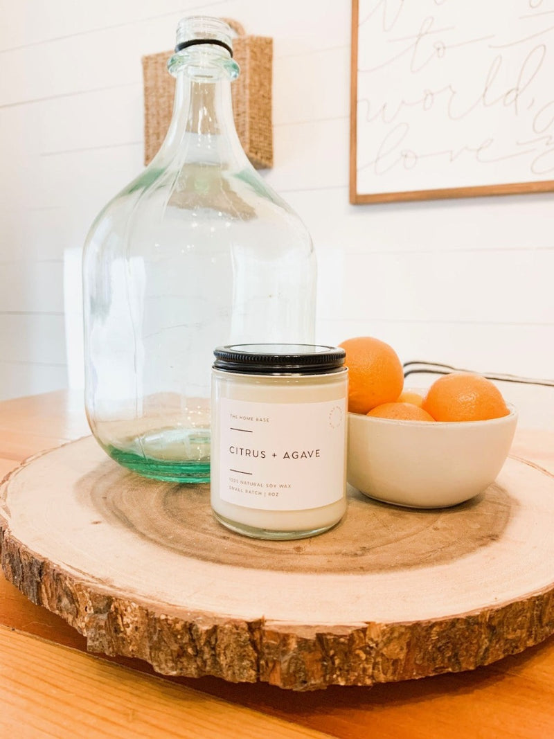 THE HOME BASE 8OZ JAR CANDLE - CITRUS + AGAVE