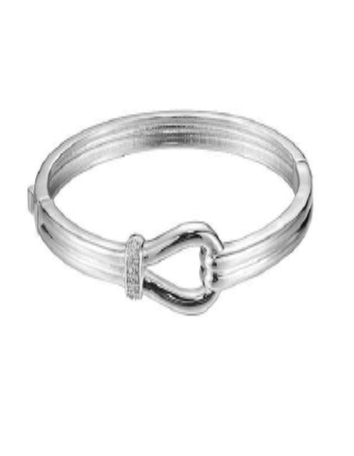 HORSE BIT BANGLE BRACELET - SILVER