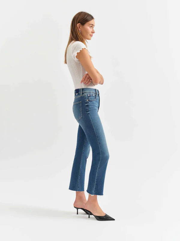SHY GIRL HIGH RISE CROP FLARE JEANS - INFLUENCER