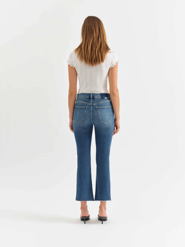 SHY GIRL HIGH RISE CROP FLARE JEANS - INFLUENCER