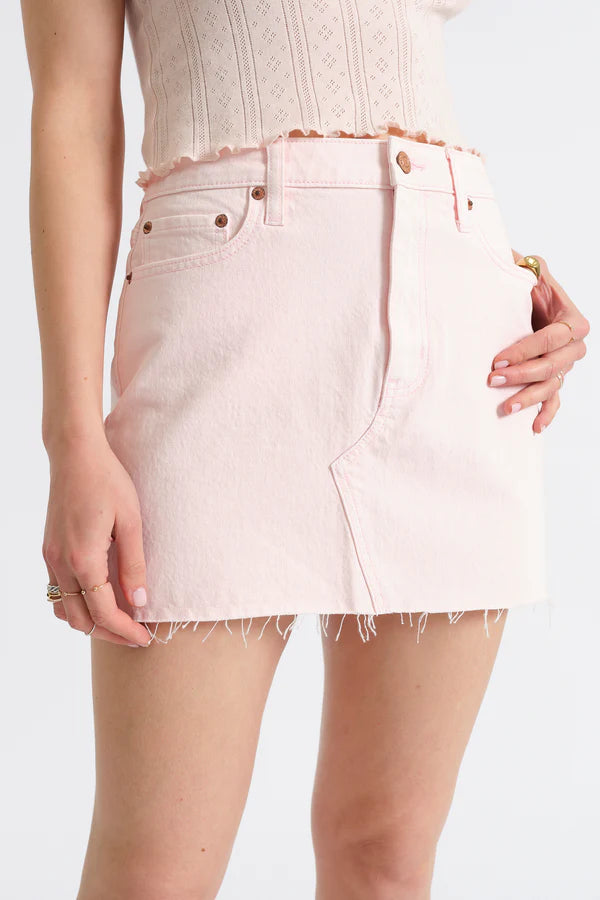 MALIBU MINI MID WAIST MINI SKIRT - THINK PINK