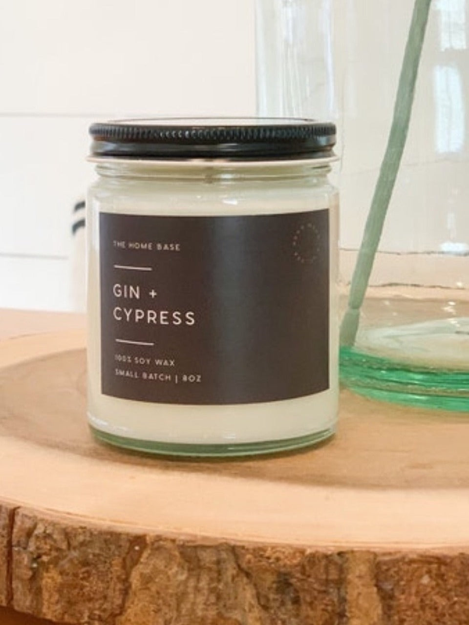 THE HOME BASE 8OZ JAR CANDLE - GIN + CYPRESS