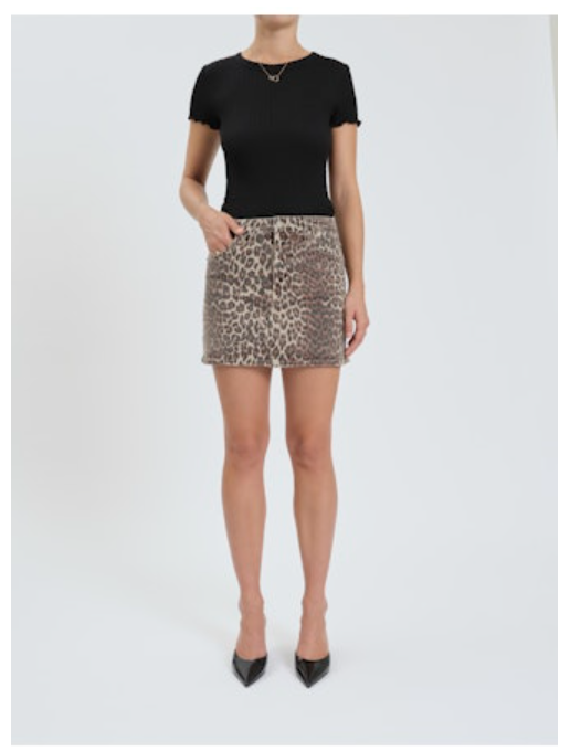 MALIBU MID WAIST MINI SKIRT - COOL CAT