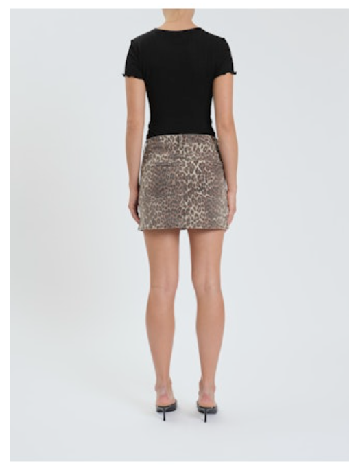MALIBU MID WAIST MINI SKIRT - COOL CAT