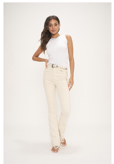 PLAYER RACERBACK RIBBED TANK - WHITE