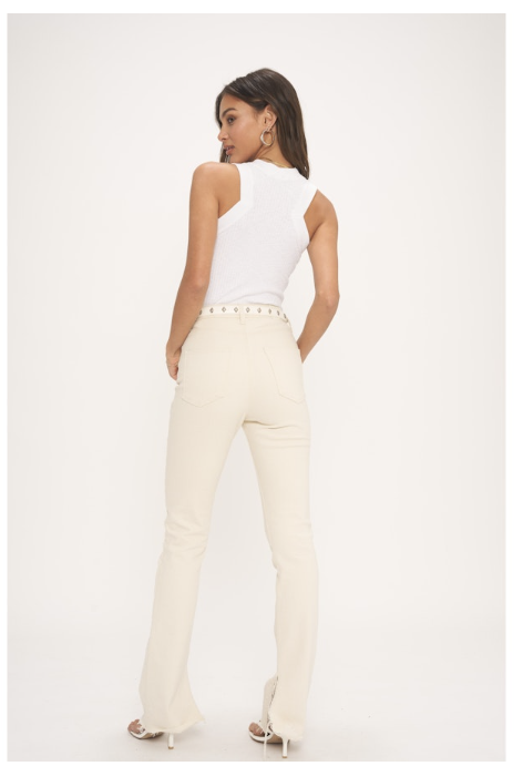 PLAYER RACERBACK RIBBED TANK - WHITE